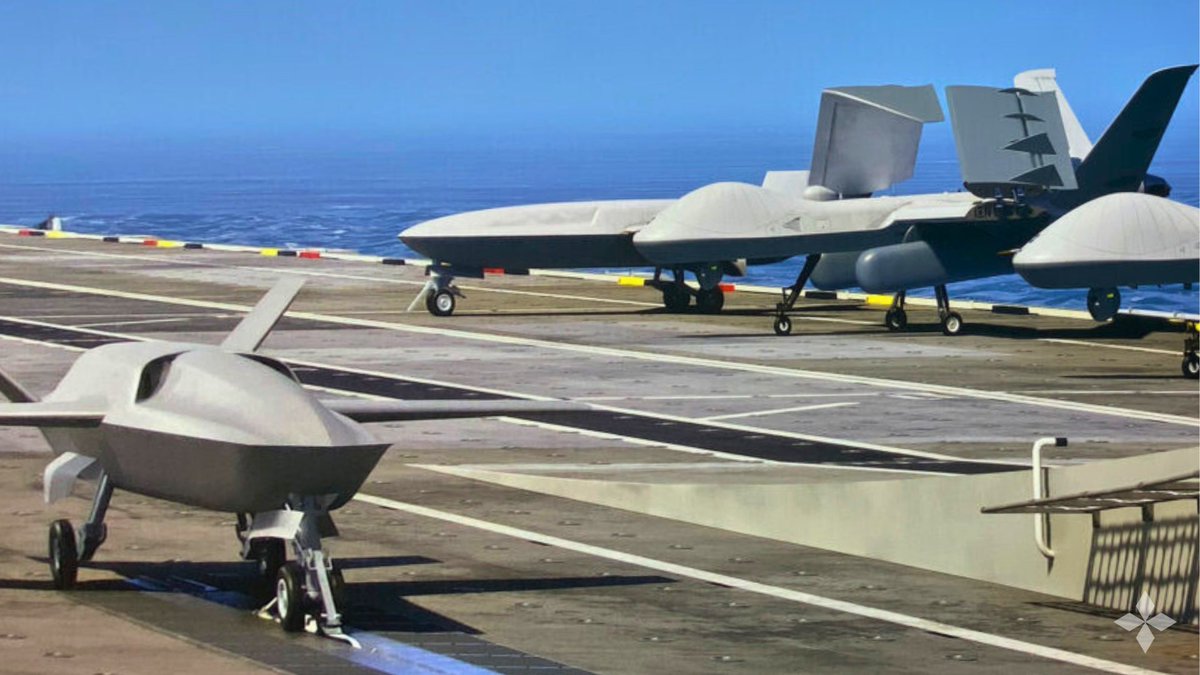 GenAtomics_ASI's tweet image. GA-ASI&apos;s #GambitUAS Series of collaborative uncrewed aircraft delivers scalable and affordable solutions for any mission, anywhere. Gambit 5 is a carrier-capable variant for supporting ship-based operations. Modular and reconfigurable to meet mission needs, this semi-autonomous…