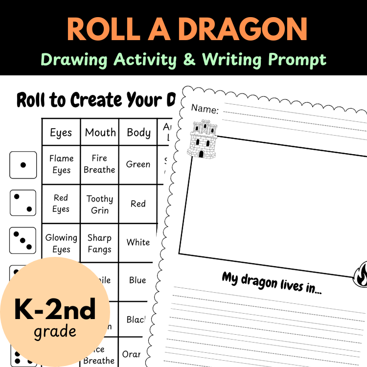 teachingwithtay's tweet photo. Let their imaginations take flight! 🐉

Students roll the dice to design their own dragon — then write all about it!

Perfect for K–2 creative writing, early finishers, or a fantasy-themed Fun Friday! ✨

Grab it here ⬇️
https://t.co/Cv3WstxVuG https://t.co/IJ0NKMuY7W