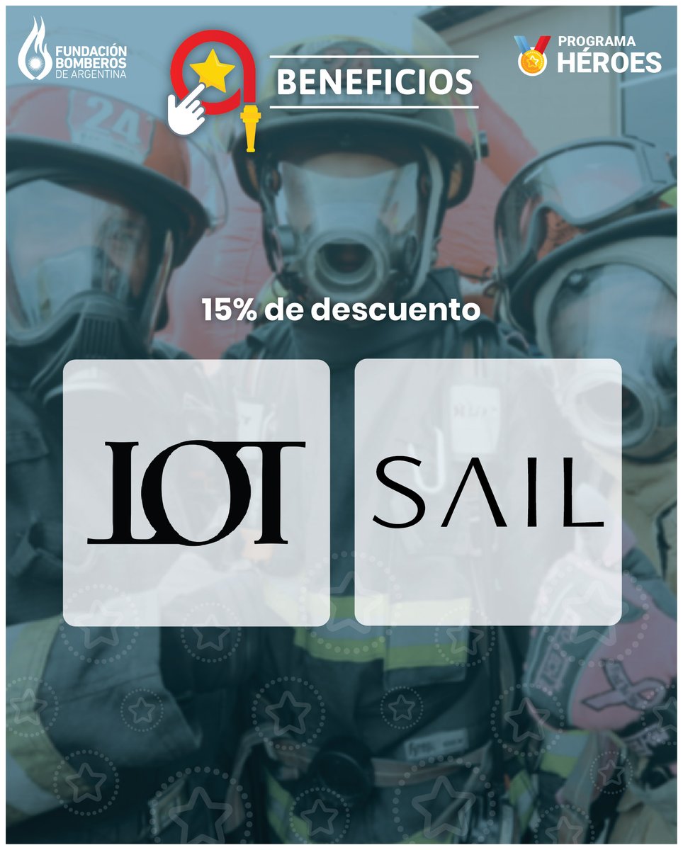 ¡Renová tu estilo con los nuevos beneficios!

El Programa Héroes suma nuevas alianzas para bomberos, bomberas y directivos 👨‍🚒👩‍🚒

🔥 15 % OFF en indumentaria y accesorios de #LOT y #SAIL 

👉 Más info: bit.ly/Beneficios-Mod…

#FundaciónBomberosdeArgentina #BomberosVoluntarios