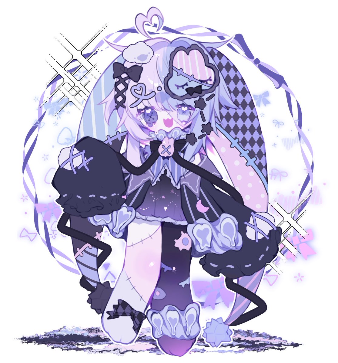 I don’t think I ever showed my OG design ??
Saw the amazing <a href="/LaLamel_07/">momotaro</a> post her and immediately knew I needed her and she was me !! 💜🥳