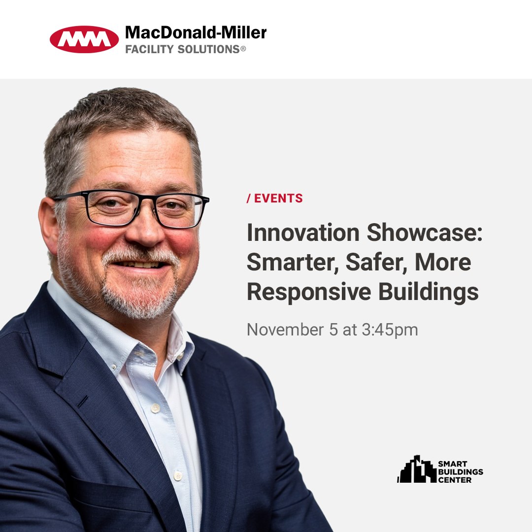Join our Director of Energy &amp; Sustainable Solutions, David McCaughey, CEM, at the Smart Buildings Center SBX 2025 Conference! 

Learn more: bit.ly/4oR1fk6
Bell Harbor Conference Center
3:45-4:50 | Innovation Showcase: Smarter, Safer, More Responsive Buildings.
