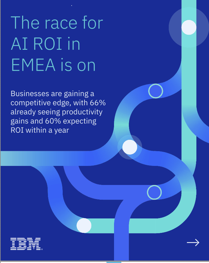 jonathanadashek's tweet image. If you want to know more about which business areas in EMEA are benefiting the most from AI, where companies are putting their investments, and how AI is boosting employee productivity, check out this report: filecache.mediaroom.com/mr5mr_ibmnewsr…