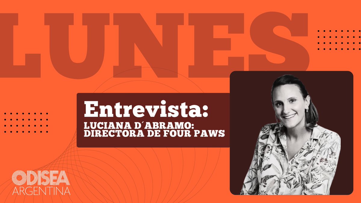 LUCIANA D´ABRAMO: DIRECTORA DE FOUR PAWS

ESTA NOCHE en #OdiseaArgentina.

➡LN+
📷Lunes, 22 hs.