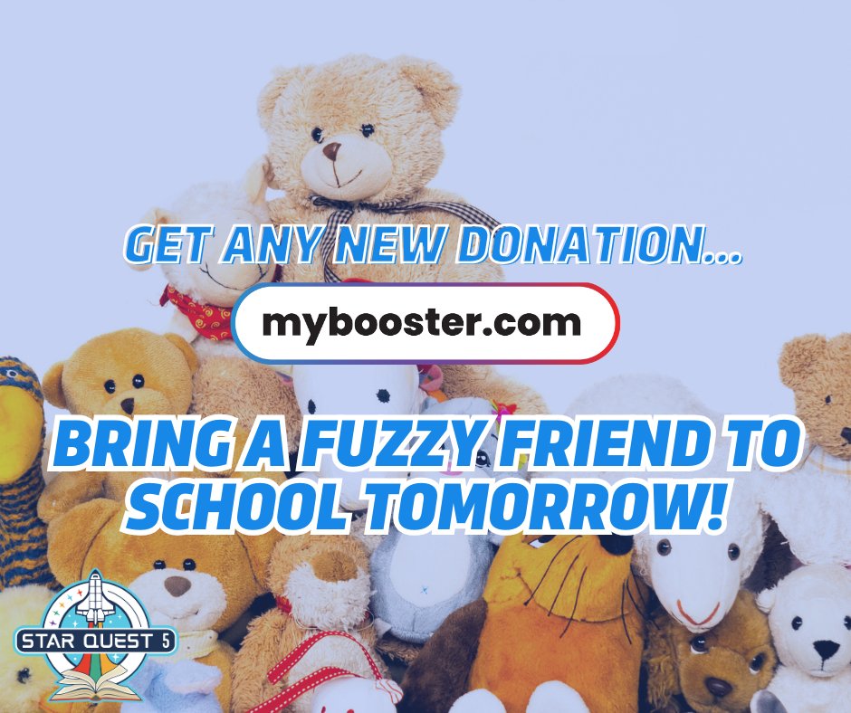 BeebeElementary's tweet image. Get any new donation tonight, and bring a stuffed animal to school tomorrow!   
Get signed up at mybooster.com
Anyone can donate at this link:   mybooster.com/v3/dash/3FBE2C…