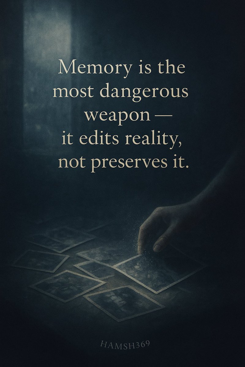 Memory is the most dangerous weapon ، it edits reality, not preserves it.