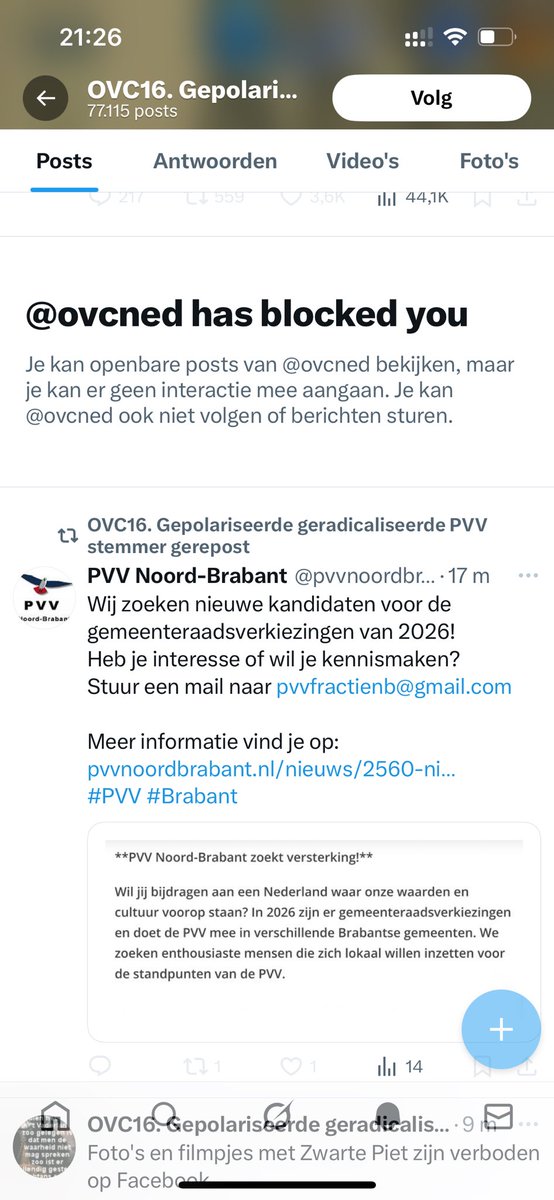 Ach <a href="/ovcned/">OVC16. Wilders fan. PVV stemmer</a> toch…. 🤣