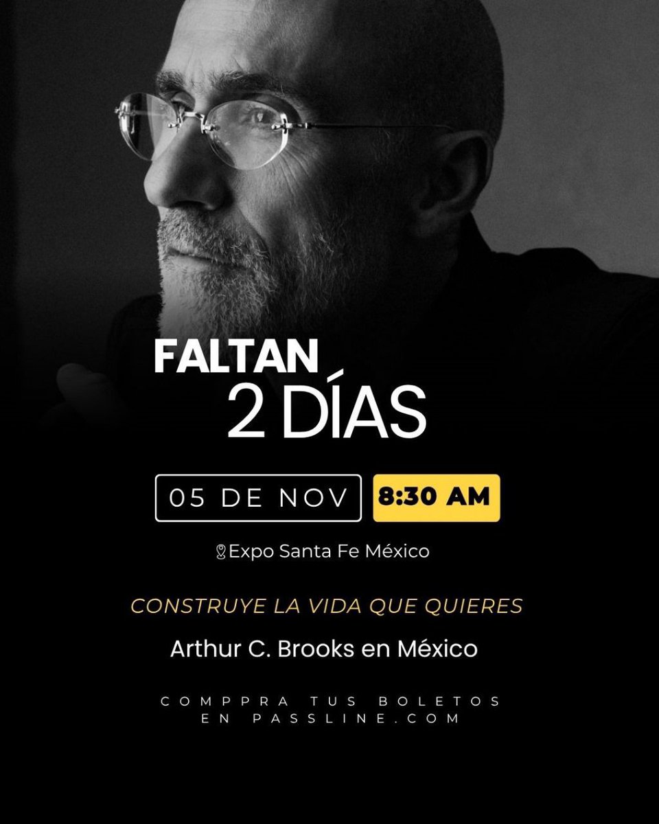 ¡Faltan solo 2 días!

No te quedes fuera

#ElArteYLaCienciaDeSerMásFeliz #ArthurBrooks #Felicidad #Liderazgo #Inspiración #CDMX #México