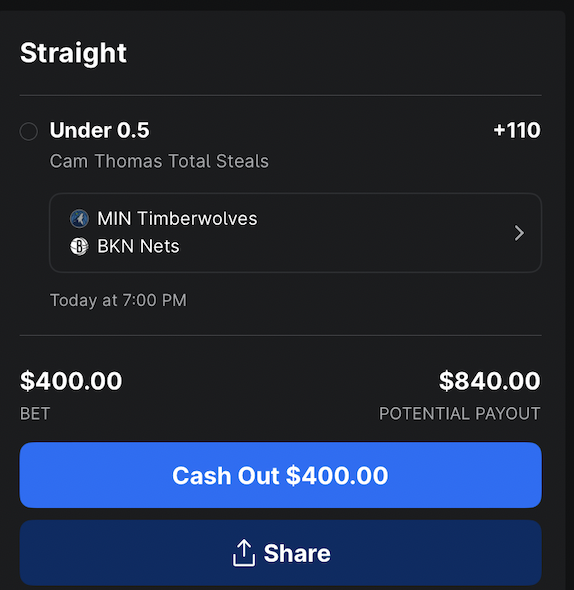 Lets_ARB's tweet photo. $40 of Risk-free profit Secured ✅

Cam Thomas Steals (0.5)🏀

Over: (Sports Interaction +110) $400➡️$840
Under: (Score +110) $400➡️$840

In: $800💰
Out: $840📈

@OddsJam helps find when books are out of sync so you can take advantage 🔥 https://t.co/mO1QRaEp4Y