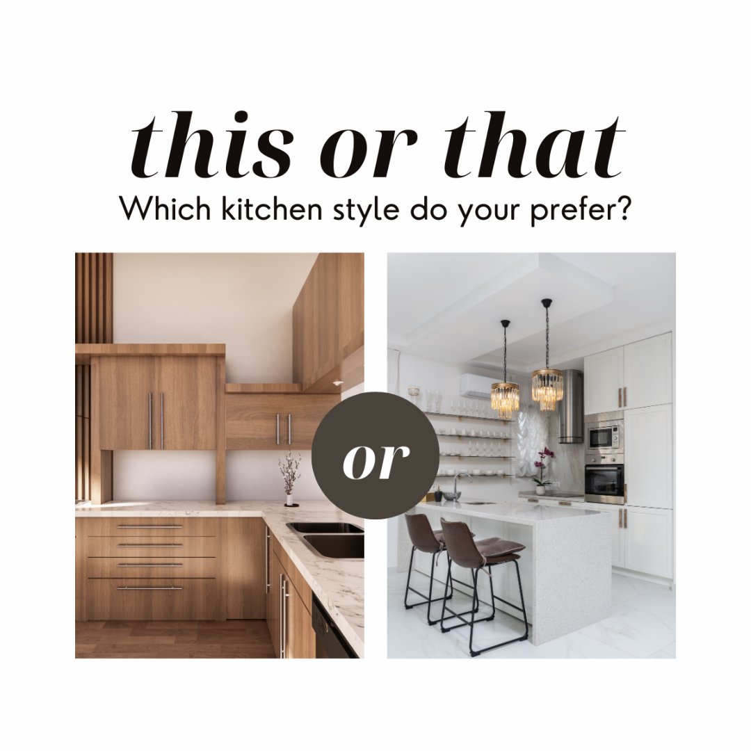 Are you drawn to the pristine beauty of an all-white kitchen or the warm charm of natural wood accents? Each choice tells a story about you.

Thinking about finding (or creating) your perfect kitchen space? Let’s explore what feels like home to you. 🍳🏡

#kitchenstyle