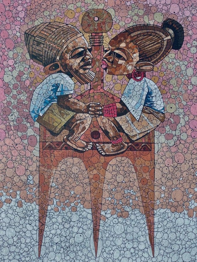 artgidi's tweet photo. Òòyà Má Yà Wá (Marital Bond)
Acrylic on Canvas, 202by Mufu Onifade

Through his unique Araism technique, Onifade captures the strength and tenderness of marital unity. A Yoruba idiom reimagined in texture and colour.
🔗 https://t.co/dI5nIyAxff

#MufuOnifade #NigerianArt #ArtGidi https://t.co/2zeRudRWYh