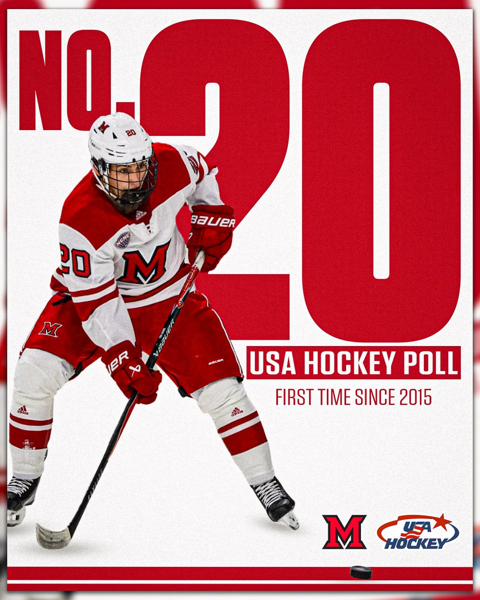 MiamiOH_Hockey's tweet photo. Miami Hockey returns to national rankings!

🔗 https://t.co/bJzozmqpX5

#RiseUpRedHawks https://t.co/11U1Xdtrd9