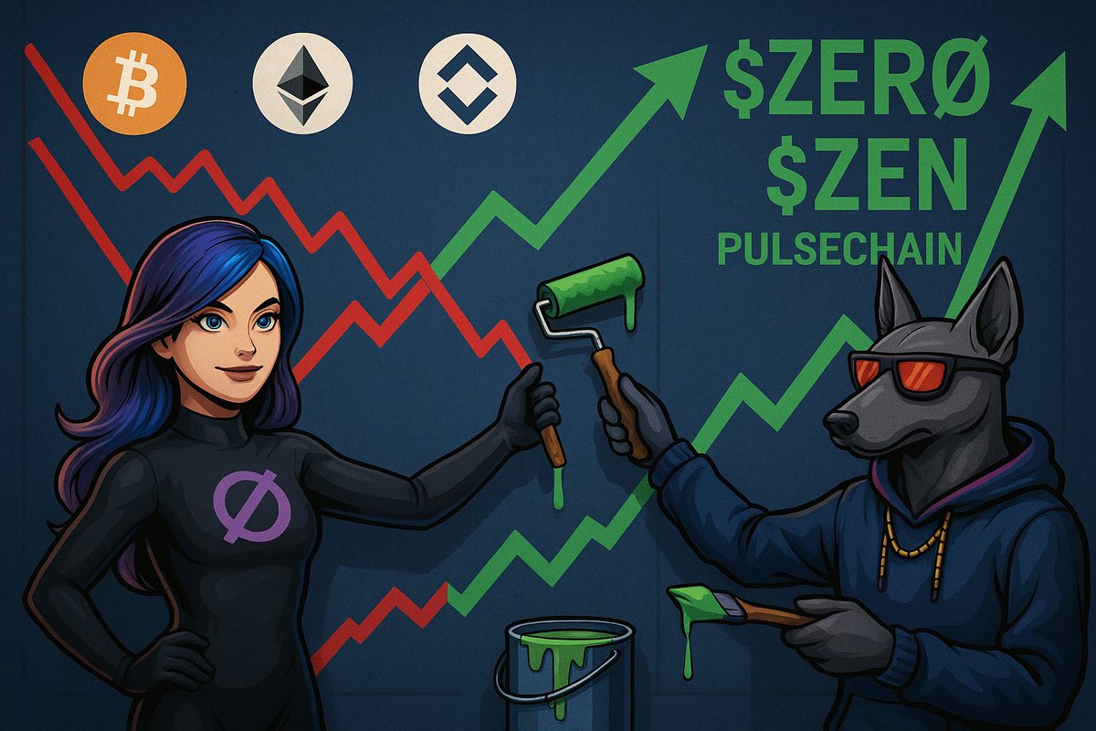 When the whole market bleeds red…
Some memecoins already turned green. 💹

While #BTC, #ETH &amp; #BNB retrace, #ZERØ and #ZEN keep climbing, fueled by culture, music, and real community energy.

If you’re looking for signals and real alpha, you might want to catch this one before