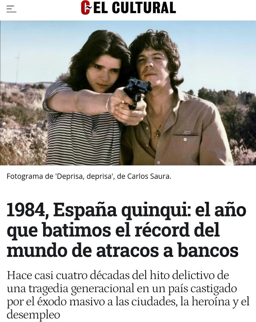 JosemaVallejo's tweet image. La izquierda lleva tiempo intentando restar importancia a la grave situación actual de criminalidad diciendo que los años 80 fueron peores, puesto que &quot;se batió el récord mundial en atracos&quot;. Es cierto, se batió ese récord, pero ni de lejos la situación era peor.

Te lo explico⬇️…