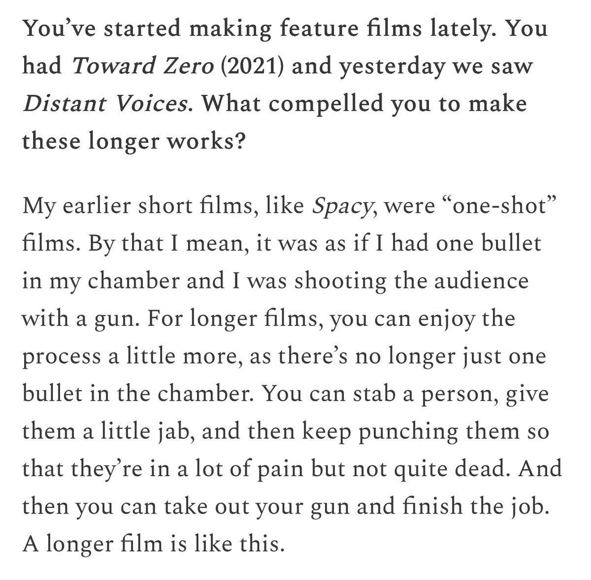 Love this answer from Takashi Ito