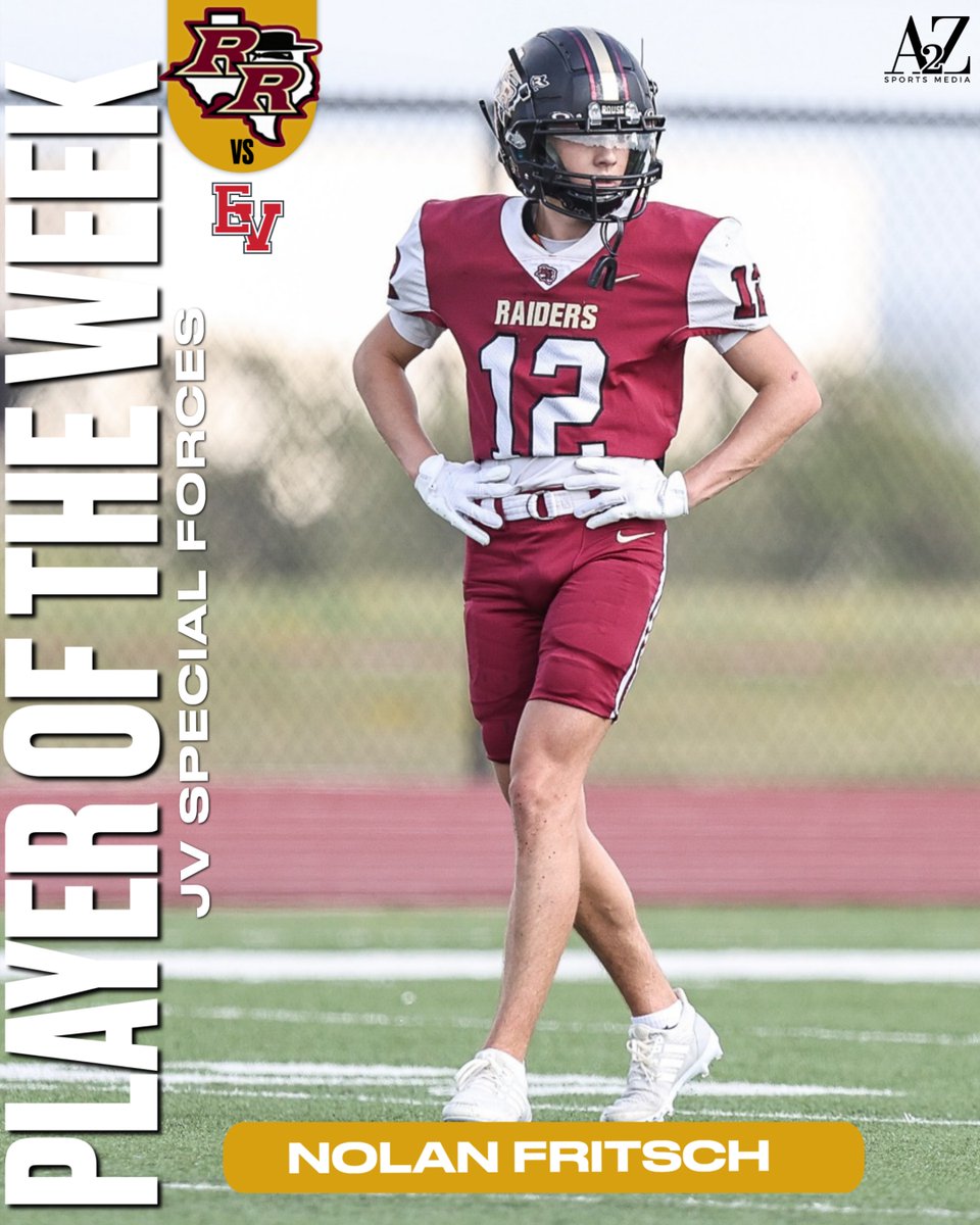 Congratulations to <a href="/1RoUSeFB/">JoshuaMann#1RoUSe</a> JV Players of the Week vs Eastview
<a href="/RouseRaidersFB/">Rouse High School Football BC</a> #AIOB