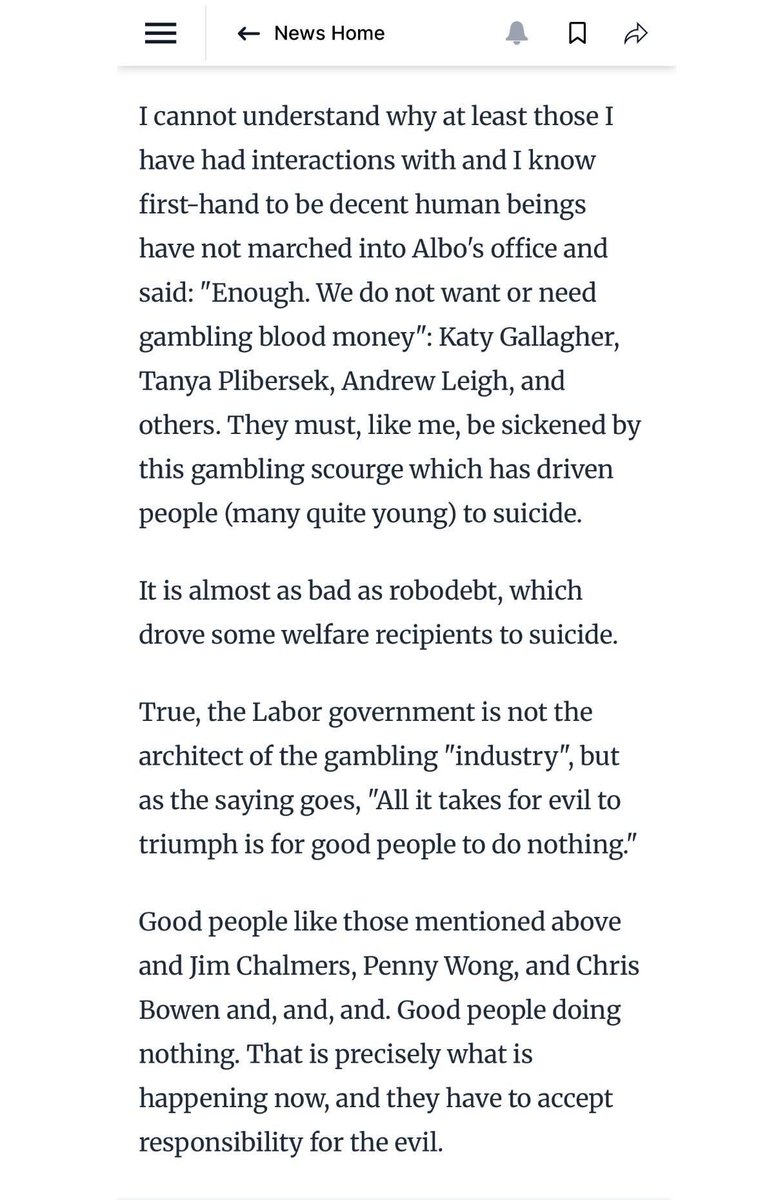 A 22% increase in people classified as problem gamblers in a single year shows how badly this parliament has let down the people we are here to represent by not taking action to ban gambling advertising. 

No one is saying you can’t have a punt on the Melbourne Cup but we have to