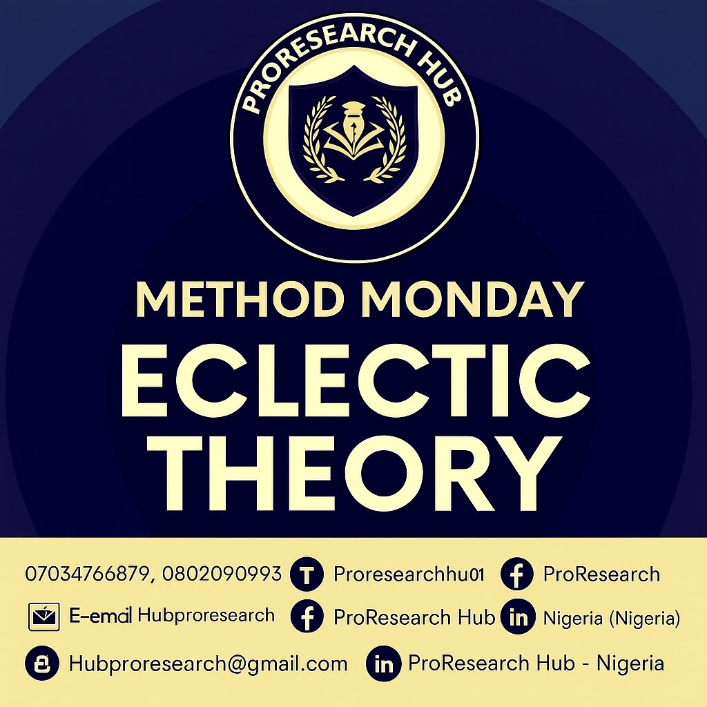 HubProresearch's tweet image. 📘 #MethodMonday by ProResearch Hub – Nigeria 🇳🇬

Today we explore the Eclectic Theory, a powerful framework that explains how firms combine ownership, location, and internalization advantages to make investment decisions. 🌍✨
Follow us for more research insights every Monday