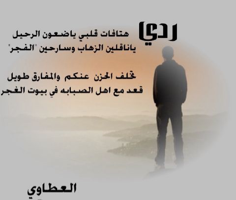 لا أُحب الآفلين .. أكره الغياب
 المطارات والمحطات أيقونة وداع 
لا أُحب النهايات 
لا أحب الغروب
الأفُق البعيد [ منفى ]