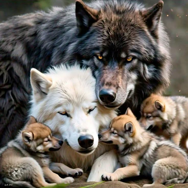 Amazing, Sweet Family Wolf and Say YES  if you love wolf💕