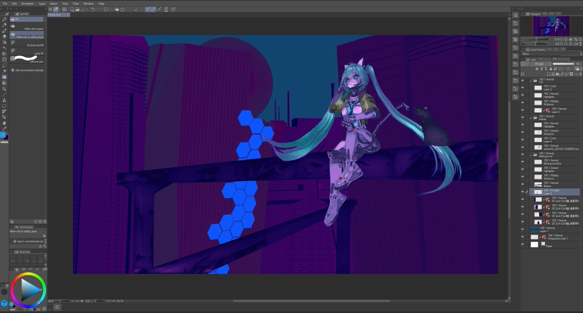 Progress made. Color corrections are done to fit everything together cohesively.