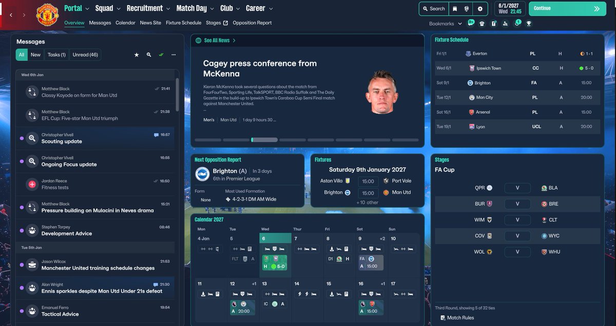 ZimsMula's tweet image. I've finally downloaded a skin on #FM26 and this one is making sense - The colours just work better for my eyes and feel a lot less overwhelming!

Here is the link if you wanna download it 👉 fmscout.com/a-material-ski…