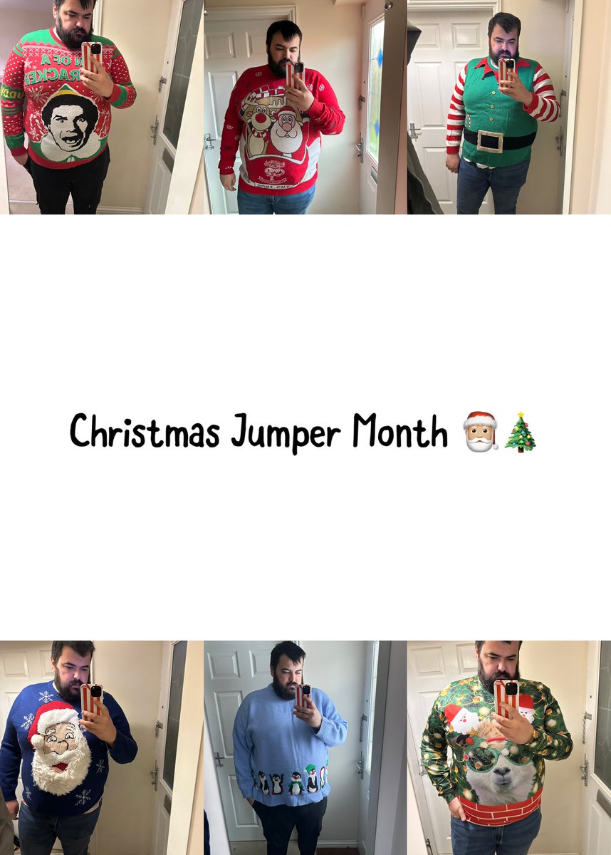JamesMaples16's tweet photo. Another year another fundraiser! Christmas Jumper month this year will be raising funds for @Shelter 

Any donations greatly appreciated see you on the 1st December for a full month of christmas jumpers and a different one each day!

https://t.co/PAmTMVJ5er https://t.co/uYywXkHJ1p