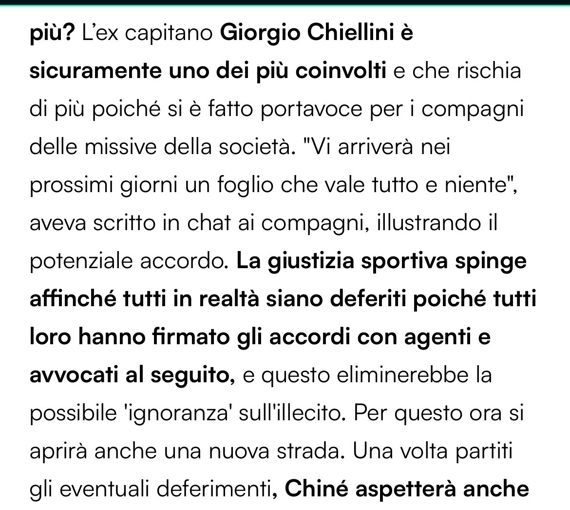 pisto_gol's tweet image. Giorgio #Chiellini, uno dei protagonisti della cosiddetta “manovra stipendi” emersa nel corso dell’inchiesta sulla Juventus denominata  “Prisma”, scriveva così ai compagni: “Vi arriverà nei prossimi giorni un foglio che vale tutto o niente” illustrando l’accordo-non  consentito…