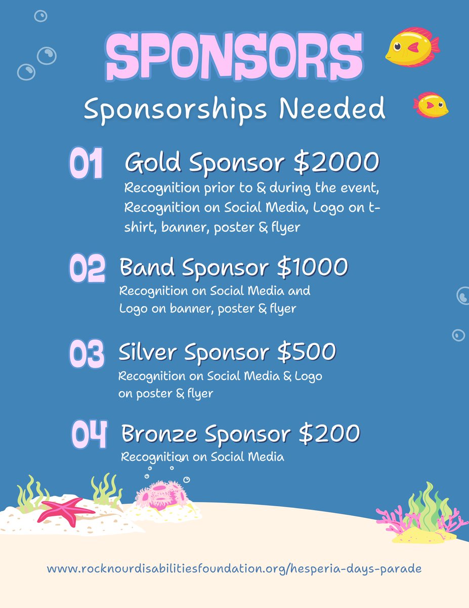 HesperiaParade's tweet photo. Join us for the 77th Annual Hesperia Days Parade!

Saturday, September 19th 9am

Theme: Under the Sea

The parade runs on East Main Street in Hesperia, CA from I Ave to E Ave.

This is a free event to the public, 

Sign up your organization or sponsor.

https://t.co/mhY88oE6wE https://t.co/gLb9dAPTAk
