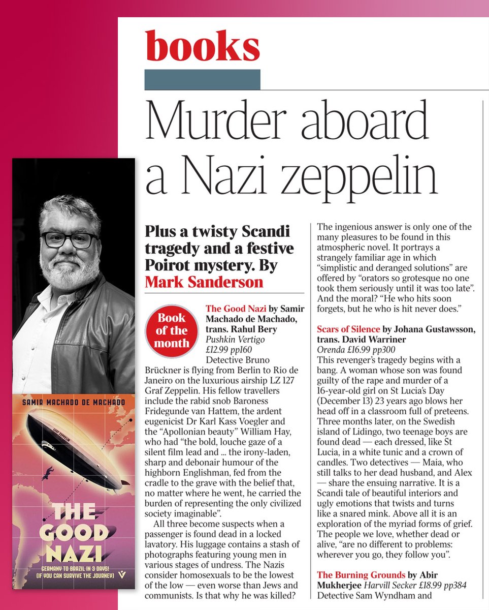 samirmachado's tweet photo. "The Good Nazi" chega essa semana às livrarias britânicas como The Good Nazi em tradução de Rahul Berry pela Pushkin Press, e já é o "livro do mês" nas recomendações de Mark Sanderson, crítico do jornal The Times. https://t.co/Zv2WoDuv0K