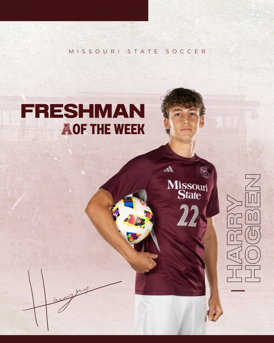 MoStateMSOC's tweet image. Hogben earns a second Freshman of the Week Award, while Verdirosi and Matthews earn an Honorable Mention! 🐻

🔗tinyurl.com/22fkrkm4

#GoBears | #4Outs | #WeAreMoState