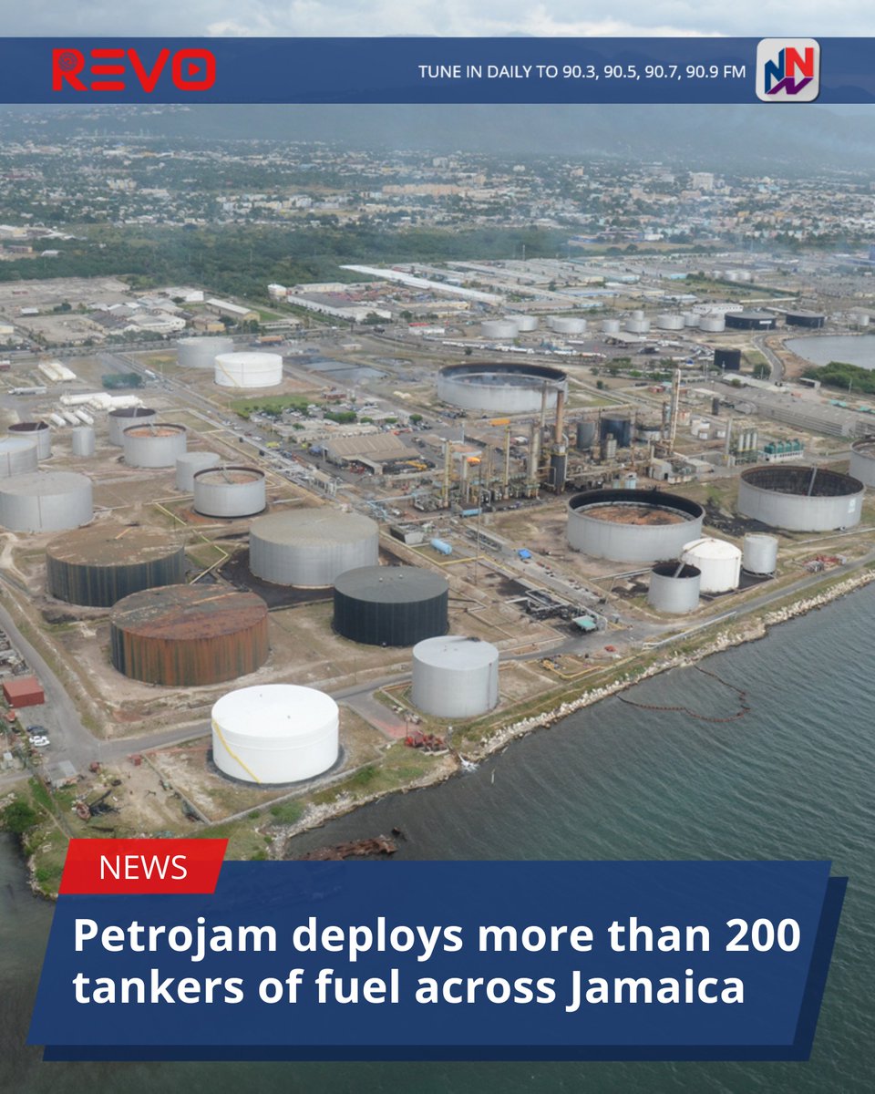 NationwideRadio's tweet photo. Over 200 tanker trucks have been deployed across the island by Petrojam Limited to supply fuel since its reopening last Thursday. That's according to communications manager at Petrojam Limited, Elon Parkinson.

READ MORE HERE: https://t.co/8M9mBd5UNR https://t.co/3PqsXrabV3