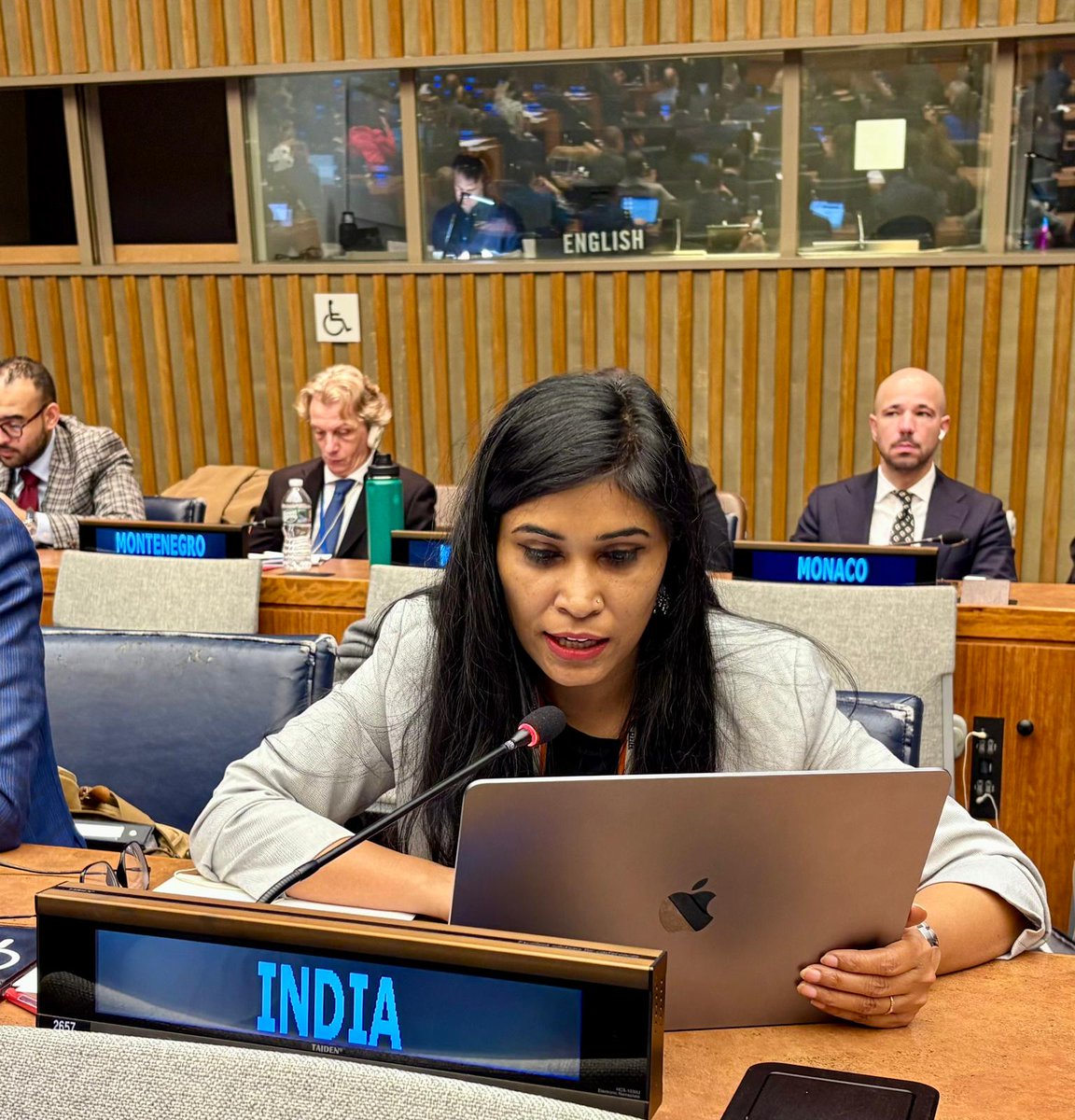 First Secretary Suman Sonkar <a href="/suman_ifs/">Suman Sonkar</a>  presented India’s Explanation of Votes on the Nuclear cluster during the 80th UNGA First Committee, New York on 3 November 2025
