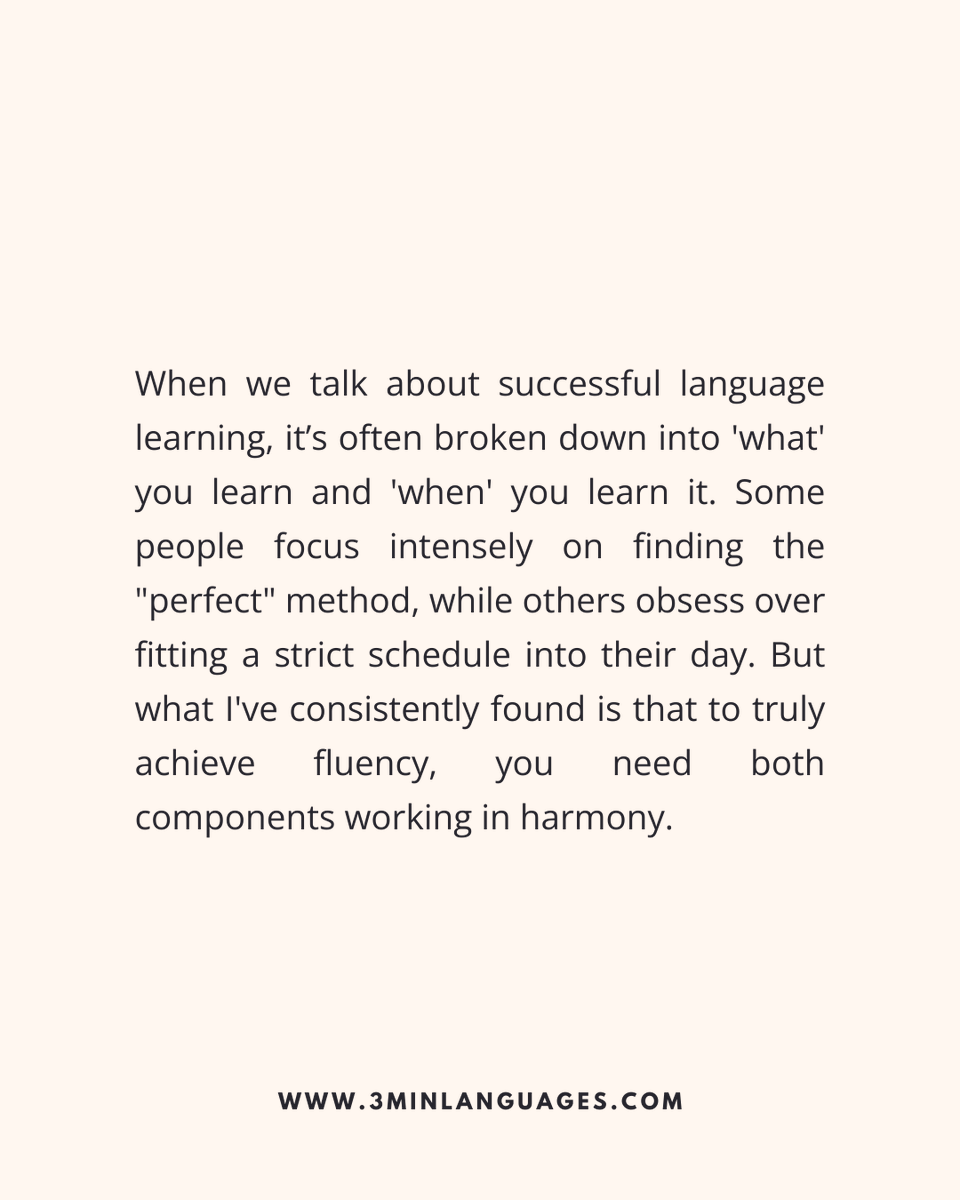 3MLanguages's tweet image. Method + schedule = results.
 One without the other = stuck.
 👉 Get both here: 3minlanguages.com

#3MinuteLanguages #StudyIn3 #LanguageLearning #MicroLearning #Consistency #LearnFrench #LearnSpanish #LearnGerman #LearnItalian #LearnPortuguese