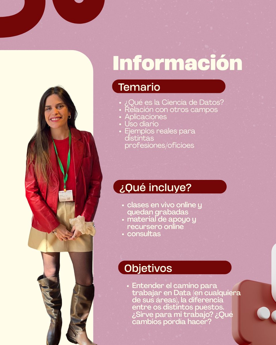 lamagadepython's tweet image. Workshop: ¿cómo entender y migrar a Data? Apto para todos. La idea es entender los distintos campos y qué pueden aplicar a su profesión/oficio en el día a día, o bien migrar 100% a algunos de los puestos. Precio desde hoy hasta el viernes #CyberMonday 
👉magali@mdlstudioar.com