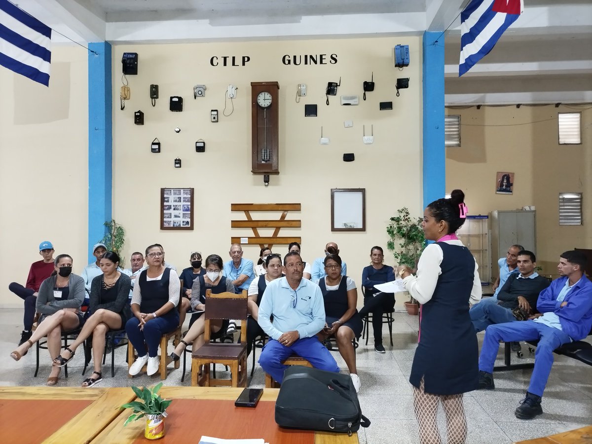 Asamblea Sindical en el CTLP Guines de <a href="/ETECSA_Cuba/">ETECSA</a> #Mayabeque espacio oportuno para realizar el proceso de consulta con los trabajadores del Anteproyecto del #CódigoDeTrabajo 
#PorCubaJuntosCreamos
#JuntosPorMayabeque