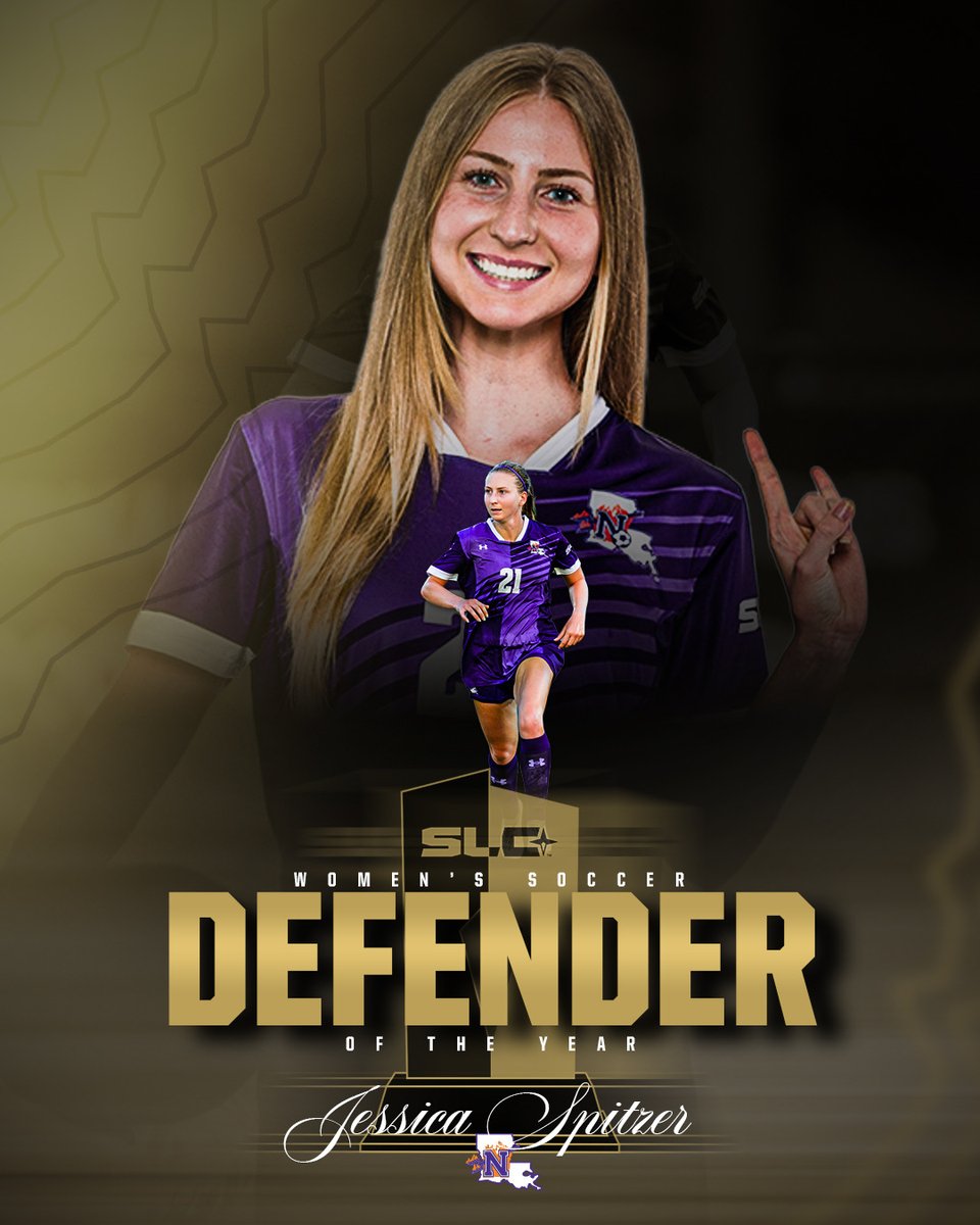 SouthlandSports's tweet photo. Your 2025 Southland Women's Soccer Defender of the Year🏆

Jessica Spitzer, Northwestern State https://t.co/Dw8MKu67HM