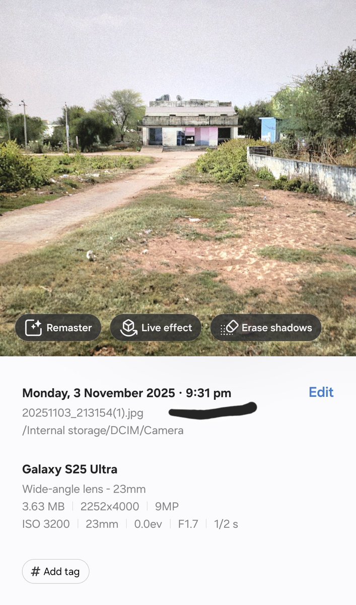 नए फोन सेमसंग S25 ultra से अभी रात के 9.31 पर ली गयी फोटो🙏🙏