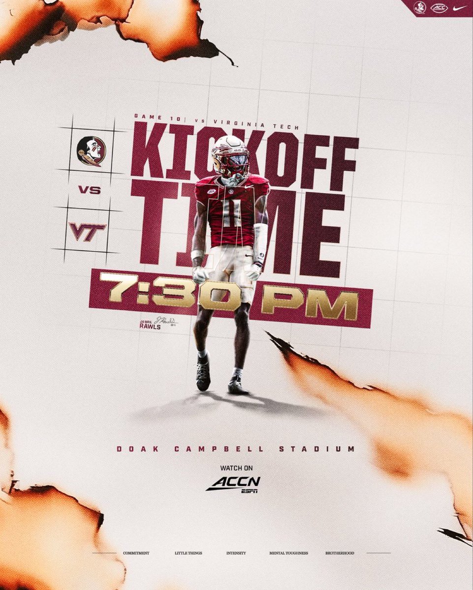 CentralNorvell's tweet photo. UPDATE: Florida State football has yet another night game in Doak Campbell Stadium, as they welcome Virginia Tech into town on Saturday, November 15th at 7:30 PM EST. π’ #GoNoles #BeatVirginiaTech #fsufootball https://t.co/6WhSsUsrKs
