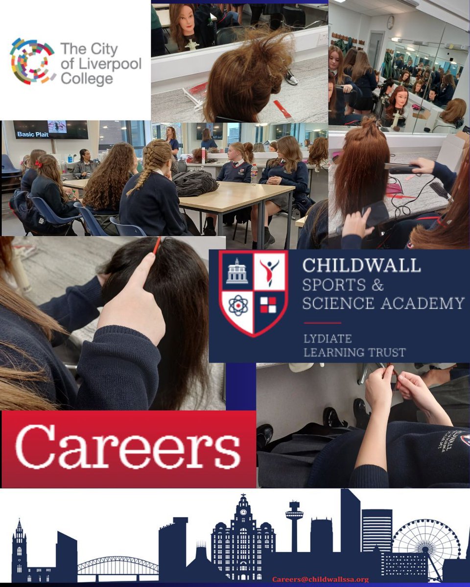 "It looks easier than it is" was a sentence that was said quite a few times during our most recent visit exploring workplaces. Students had the opportunity to try their hands as hairdressers at @CityofLiverpoolcollege. Thanks to Michelle for opening their eyes to possibilities.