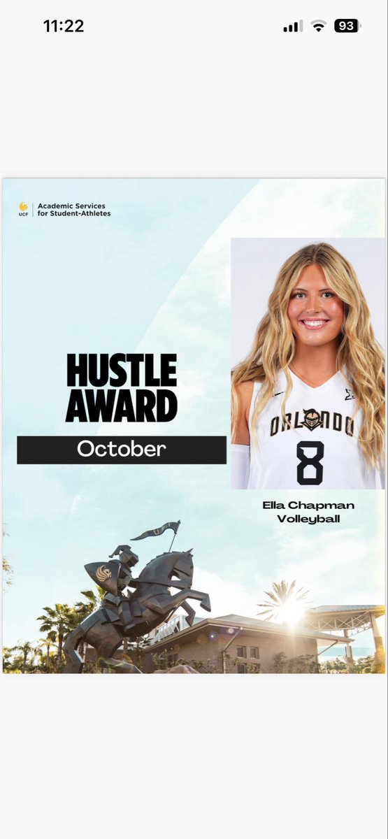 Congratulations to our Scholar Athletes of the Month, One Kashima (<a href="/UCF_WGolf/">UCF Women's Golf</a> ) &amp; Nicholas Antione (<a href="/UCF_Football/">UCF Football</a> )!

Additional congratulations to our Hustle Award winner, Ella Chapman (<a href="/UCF_Volleyball/">UCF Volleyball</a> )!