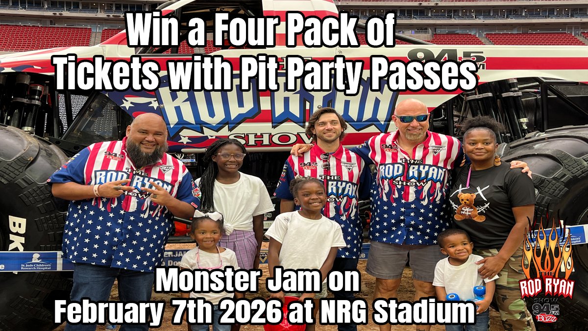 rodryanshow's tweet photo. Here is another chance for one of you to win a four-pack of tickets and Pit Party Passes to @MonsterJam with @rodryanshow @945thebuzz  and #every20minutes. To win, you must retweet this post using the #chilebrown. The winner selection happens at 8:00 a.m. https://t.co/9hJkuh9izc