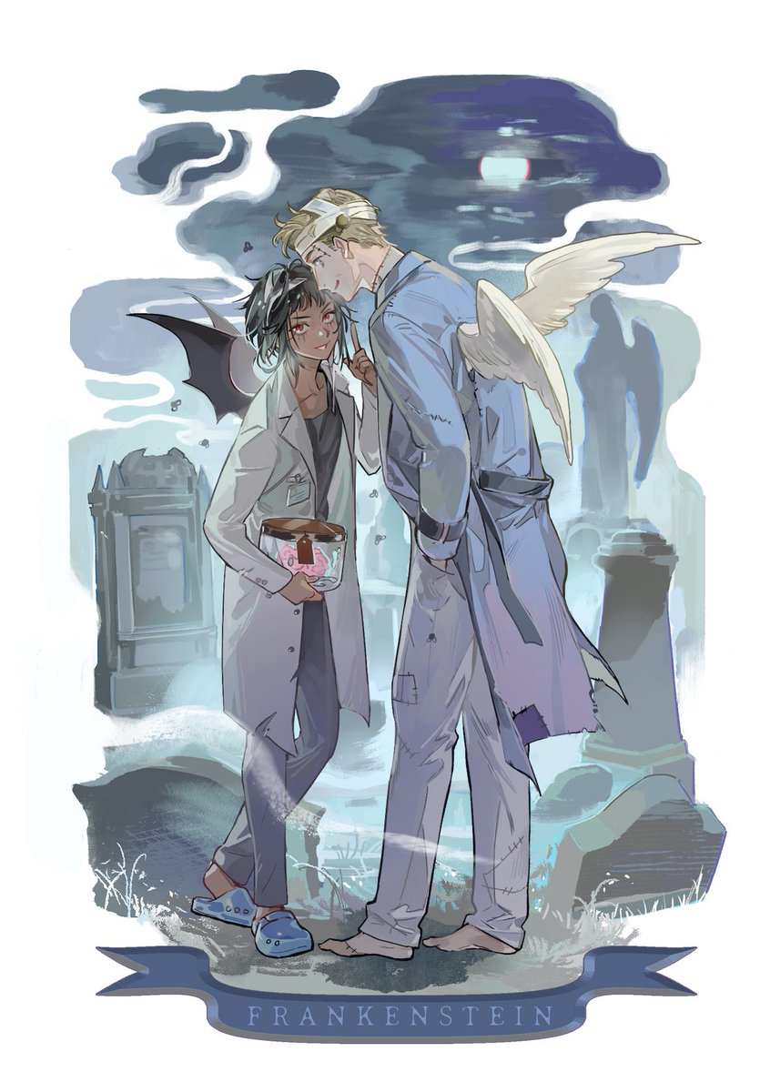 「怪医x弗兰肯斯坦.ver的上司们 #GoodOmenFanArt」|00-Noirのイラスト