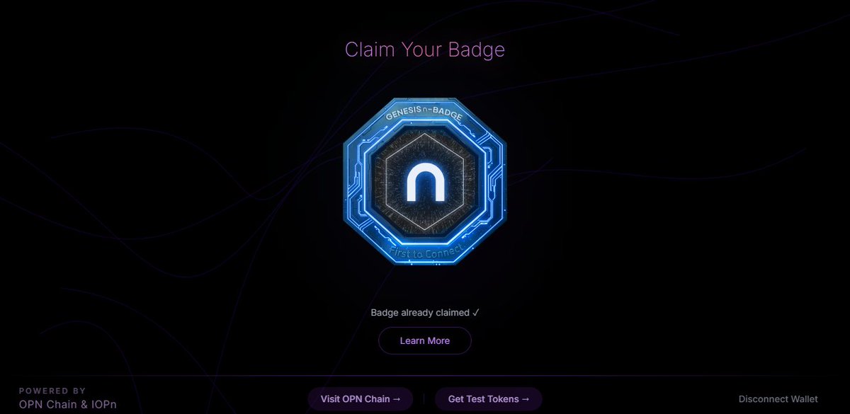 0xcaryd's tweet image. Quick sesh, fam 
Testnets + badges = OG flex 
(Took &amp;lt;1min to snag mine @IOPn_io)
➡️ Go to genesis(.) iopn(.)io
➡️ Connect wallet
➡️ Grab tokens
➡️ Claim badge
Who knows? This could be the next 

#Web3Testnet #CryptoBadges

P.S. Always check links before clicking