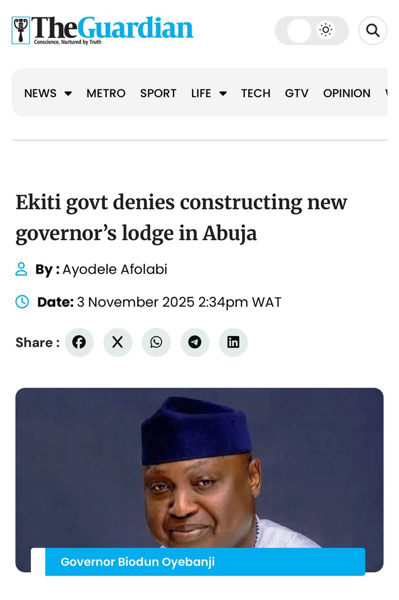 The Ekiti State Government has dismissed reports alleging that it is constructing a new Governor’s Lodge in Abuja for Governor Biodun Oyebanji and his deputy, Monisade Afuye, for ₦1.8 billion.

An online media platform claimed that the government released and spent ₦470 million