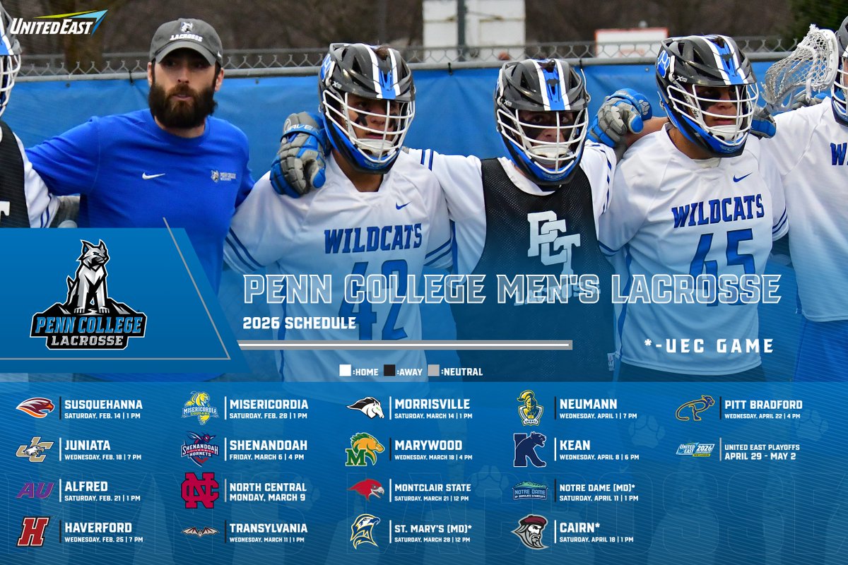 Don't blink, the <a href="/pctmlax/">Penn College Men’s Lacrosse</a>  season is right around the corner👀 Check out the 2026 season schedule🥍