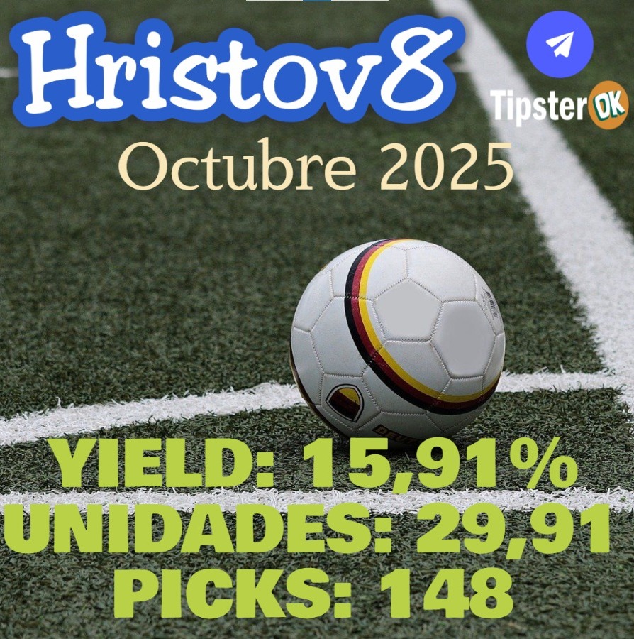 ⛳Hristov8⛳
✅OCTUBRE 2025
✅Yield: 15,91%
✅Unidades: 29,91
🖋️Picks: 148
📲 tipsterok.com/tipster/hristo…
<a href="/Tipster_OK/">Tipster_OK</a>