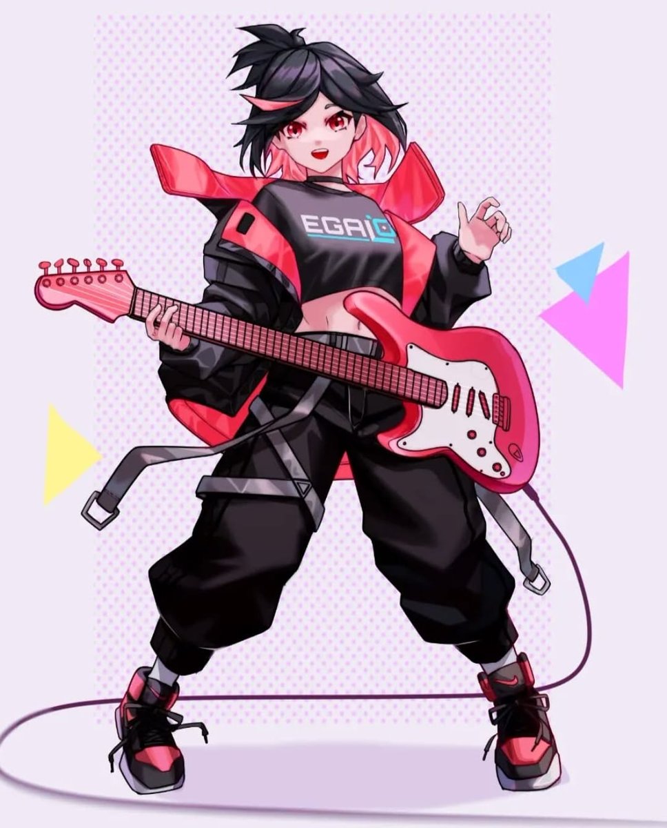🎸 Rockin’ out with my latest artwork for a client! So happy with how this one turned out 💖
#Vtuber #rock #oc #characterart #commsopen