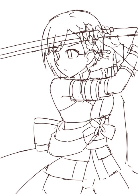 構え難し～～ってネリネリしてたラフ 