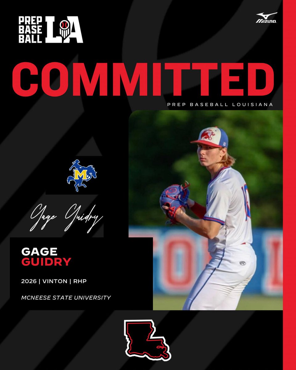 Congratulations to 2026 Gage Guidry (Vinton HS) on his commitment to McNeese State University.

Guidry is the 5️⃣2️⃣nd commit from the 2024 State Games. #BeSeen

<a href="/AlexArmandPBR/">Alex Armand</a> | <a href="/Tyler__Leary/">Tyler Leary</a> | <a href="/davisj_9/">Davis Johnson</a> 

👤 loom.ly/LIp2EhA