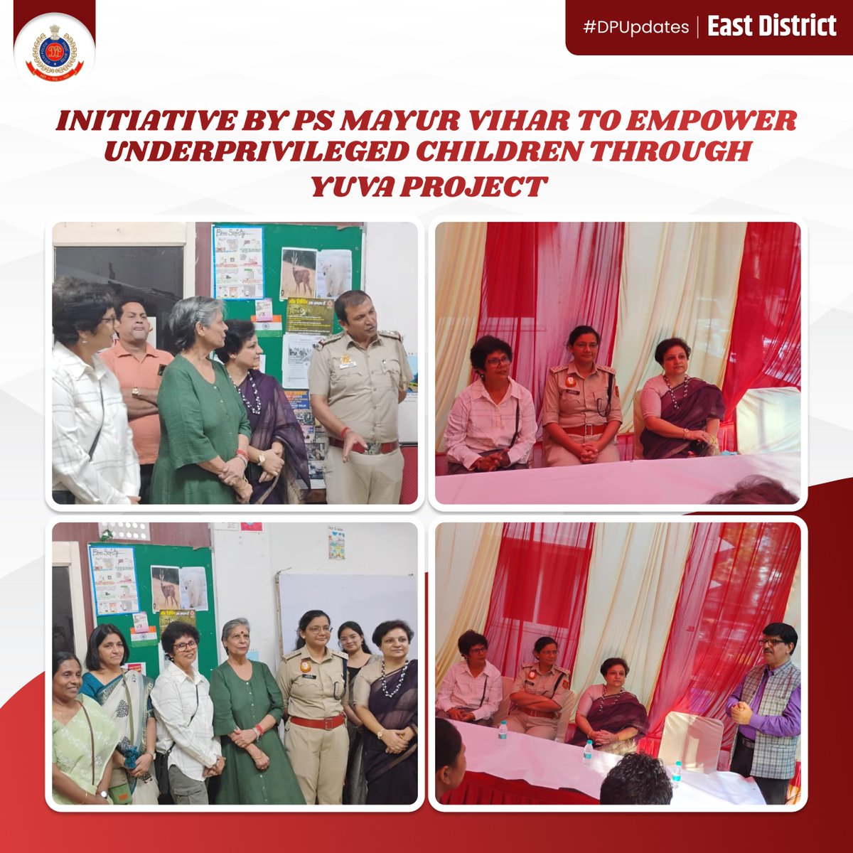 DCPEastDelhi's tweet photo. Initiative by Mayur Vihar Police Station to Empower Underprivileged Children

The team of Mayur Vihar Police Station, led by ACP Ms. Amandeep Kaur and SHO Insp. Rajesh Shukla, has taken another noble step to uplift underprivileged children living in the vicinity.

Through the YUVA Project, in collaboration with Mother Mary School, regular tuition classes will be conducted from 3 PM to 5 PM, Monday to Saturday at PS Mayur Vihar, Delhi.

The Principal of Mother Mary School, Mrs. Manisha, has kindly agreed to depute her staff to teach Mathematics, English, and Science to these children.

Children who are academically weak or unable to afford coaching can register for these free classes at the YUVA Project Office, Police Station Mayur Vihar.

Together, we strive to make education accessible for all. 

#YuvaProject #CommunityPolicing #EmpoweringYouth #EducationForAll
#DPUpdates #EastDistrictPolice #DelhiPolice

@CPDelhi
@Delhipolice
@Ravindra_IPS
@JointCP_ER
